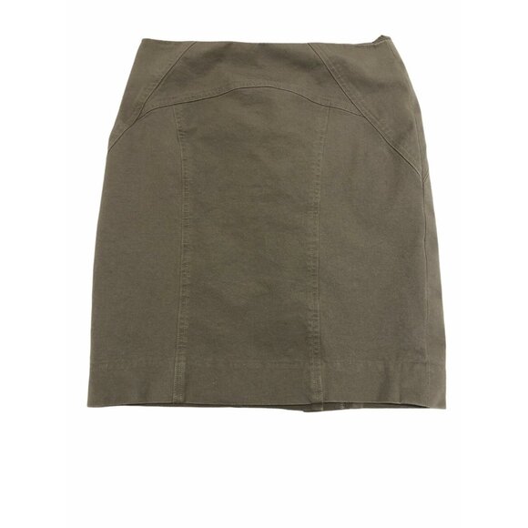 Etcetera Skirt Lined Pencil Taupe Gray Tan Beige Womens 4 Slit Midi Back Slit - Picture 1 of 7